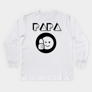 Papa Father Thumbs Up Icon Round Kids Long Sleeve T-Shirt